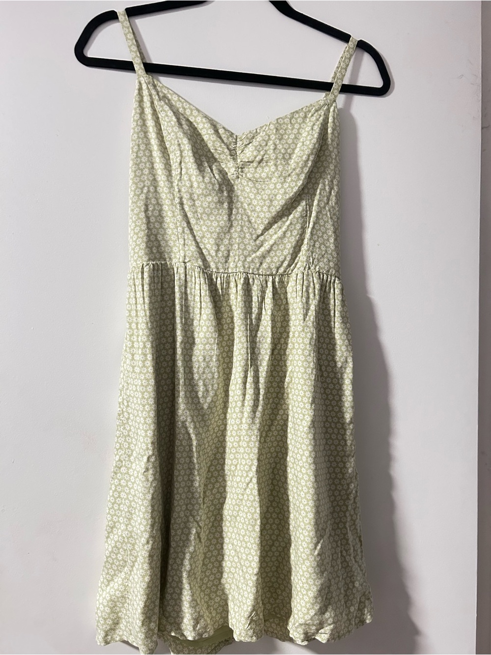 Hollister Light Green  and blue Floral Spaghetti-Strap Sundress